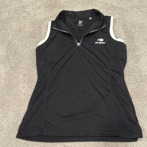 US Open Black Sleeveless Top by